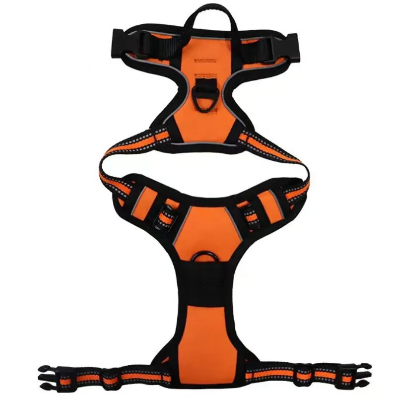 Pet Hand Holding Rope Chest And Back Nylon Dog Rope - Orange