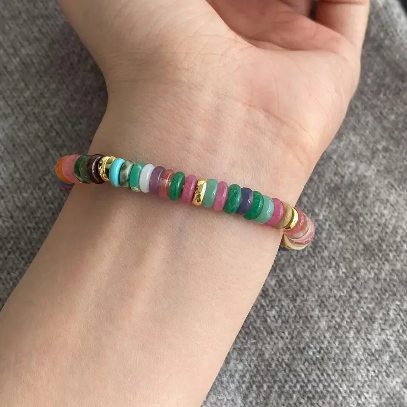 Dopamine Color Natural Stone Spacer Bracelet
