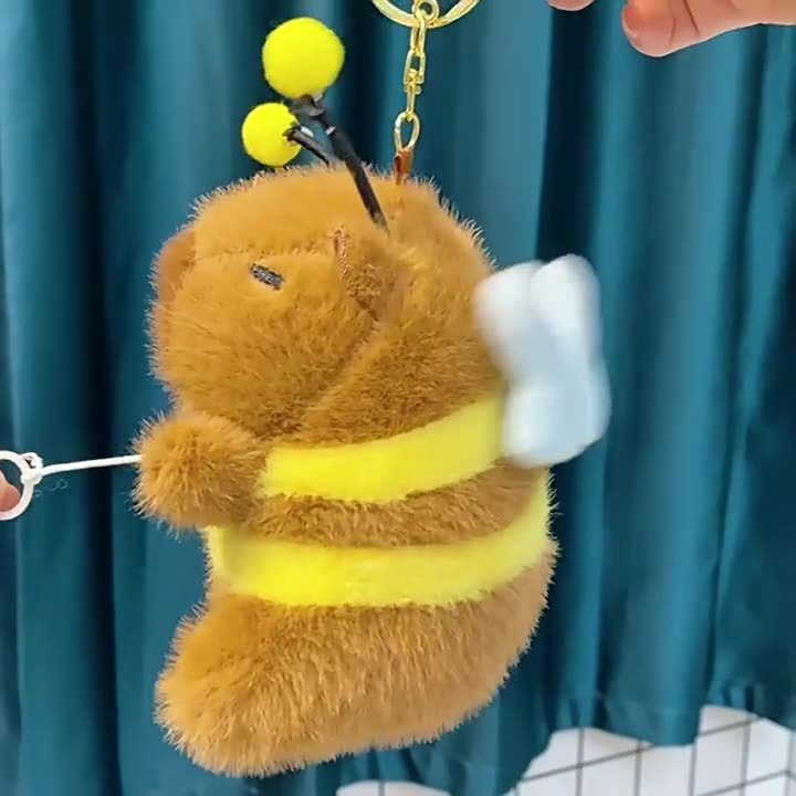 Movable-wing Capybara Keychain Plush Toy