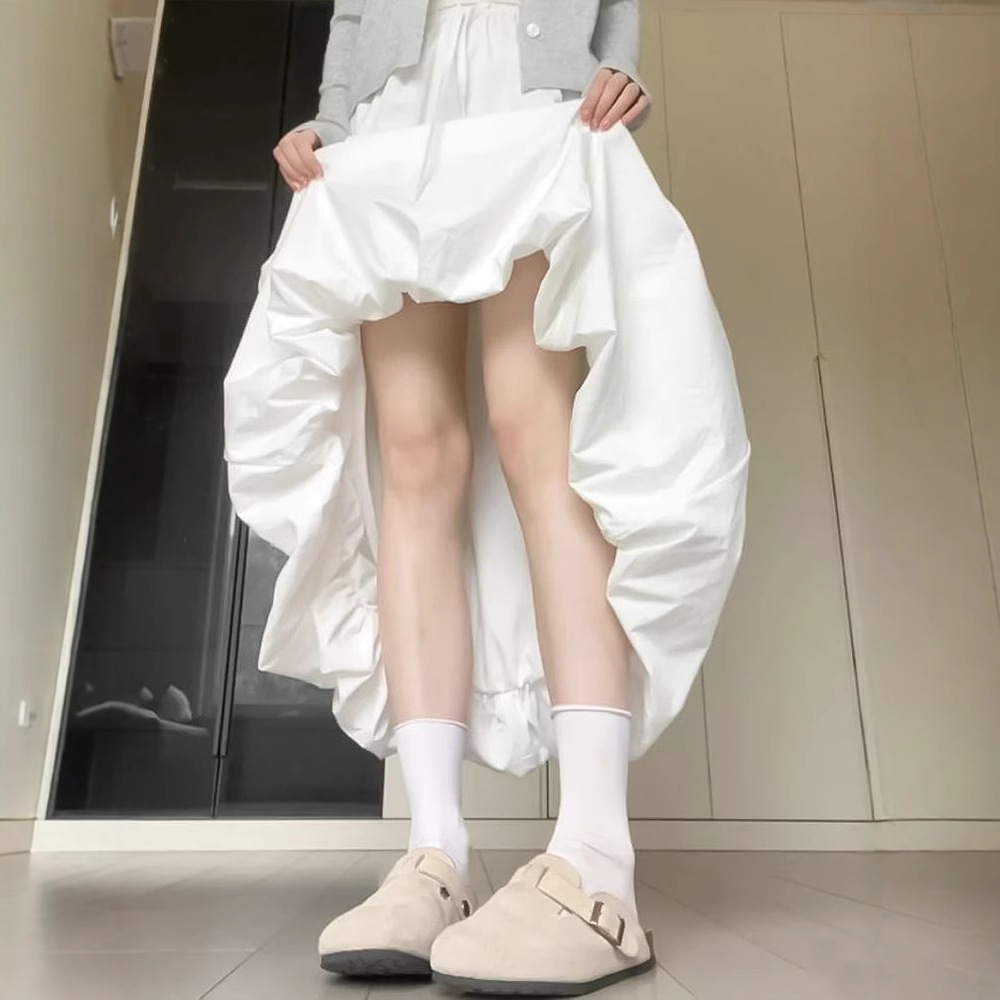 Summer Thin Ice Silk Mid-length High-waisted Bud Skirt For Women