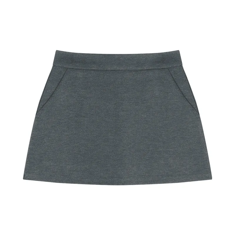 Women's Simple Elegant Bodycon Hip Skirt - Gray