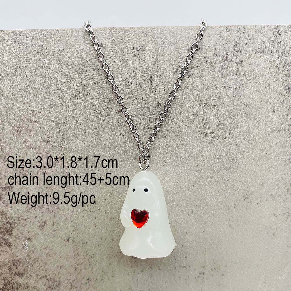 Earrings 3D Stereo Luminous Ghost Pumpkin Pendant Necklace
