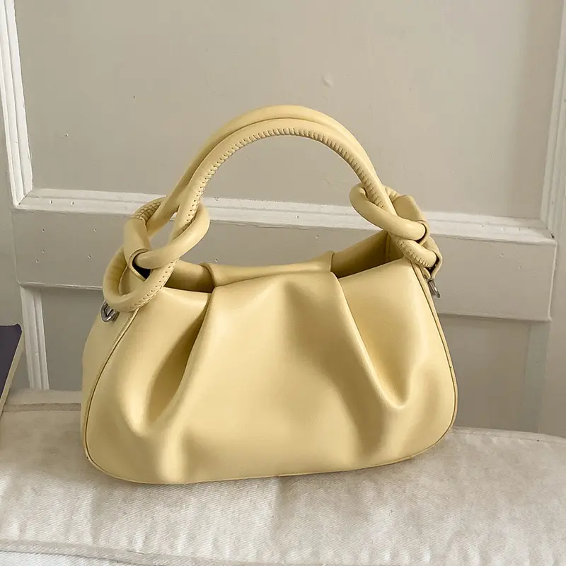 Niche Minimalist Handbag Pleated Shoulder Bag