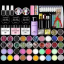 Acrylic Powder Crystal Liquid White French Nail Tip 42 Colors Dance Suits Bottom Rubber Seal Layers view 4