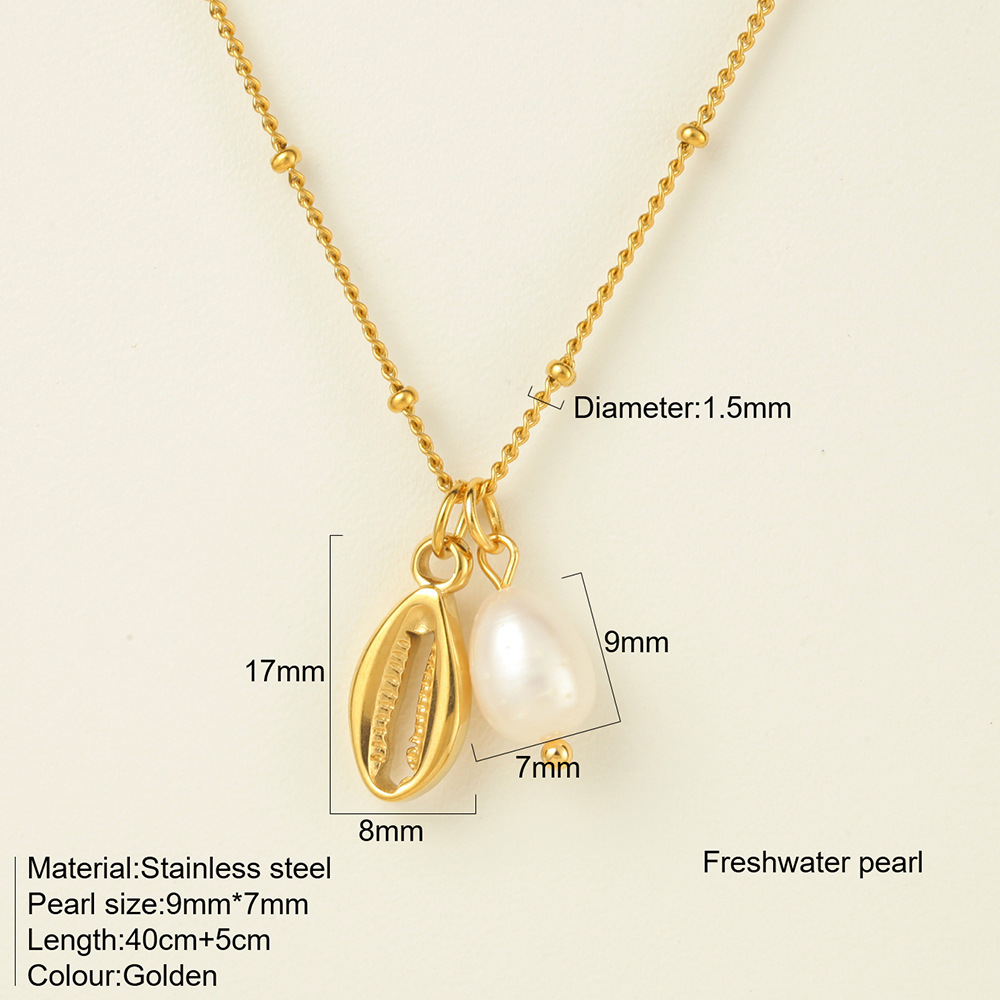 Titanium Steel Conch Turtle Shell Retro Easy Matching Necklace