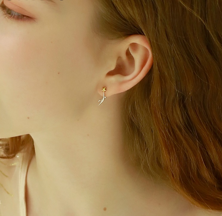 Exquisite High-end Girls' Sterling Silver Stud Earrings