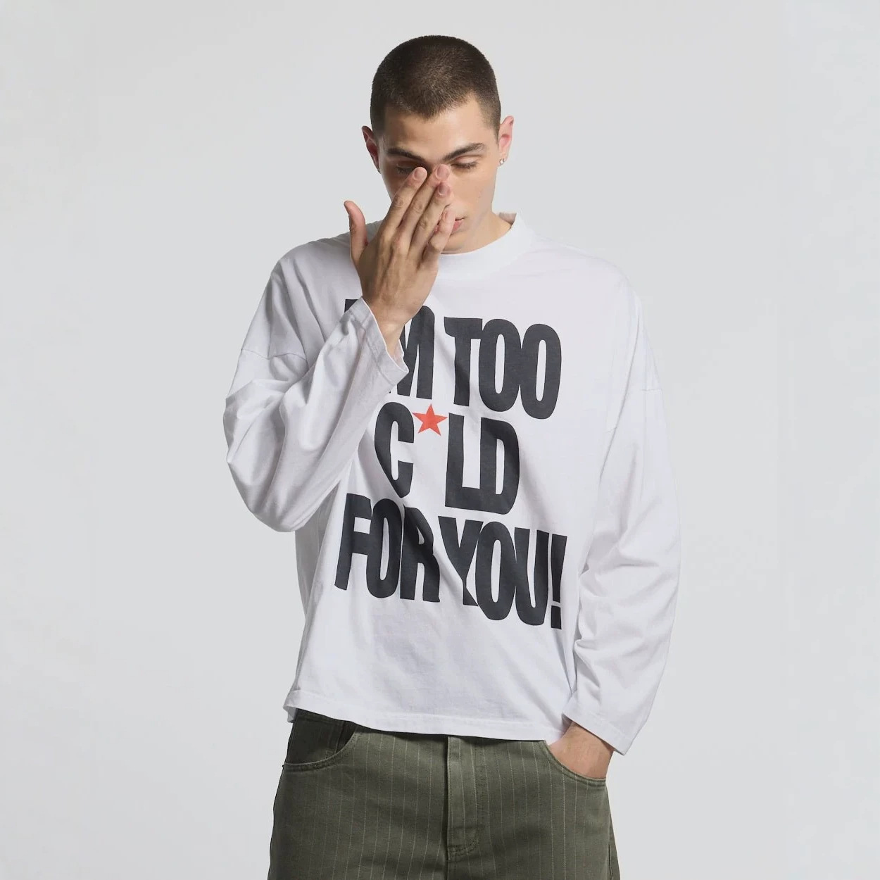 Letter-print Long-sleeve T-shirt For Men