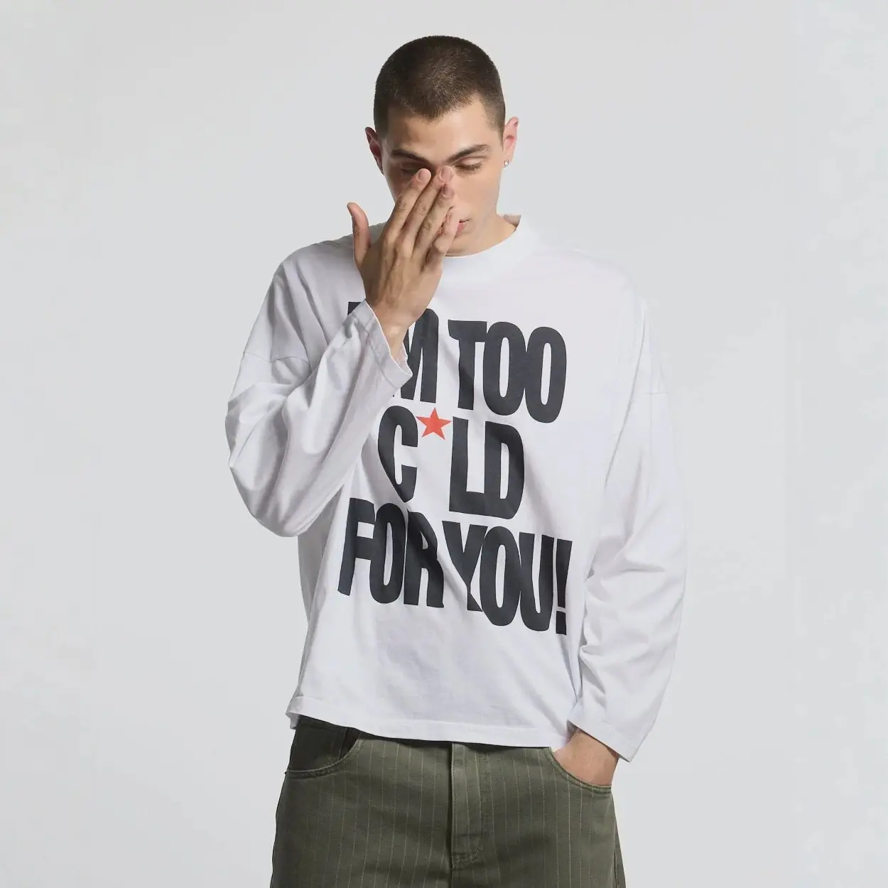 Letter-print Long-sleeve T-shirt For Men