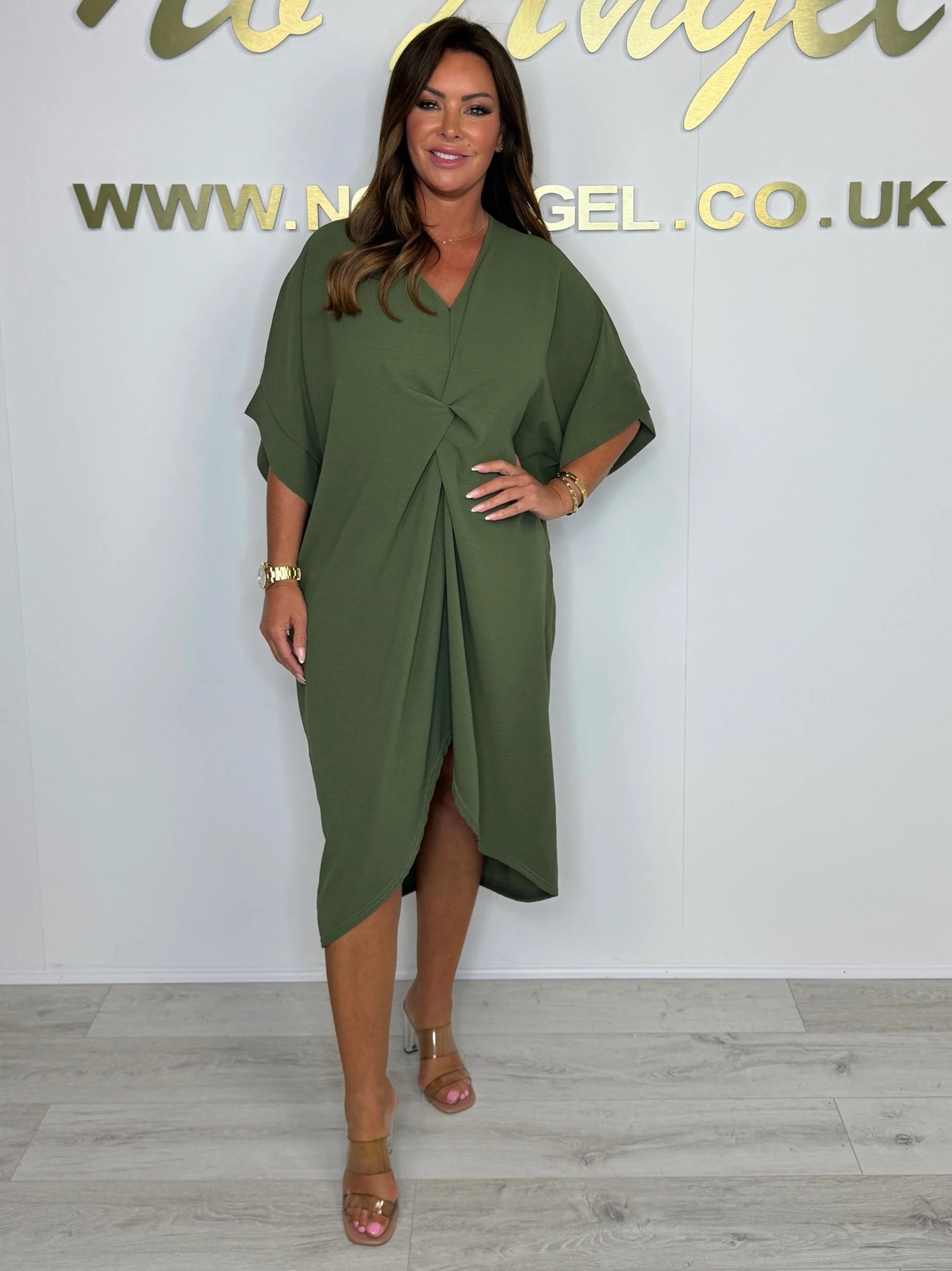 Loose Raglan Sleeve Irregular Twist Dress