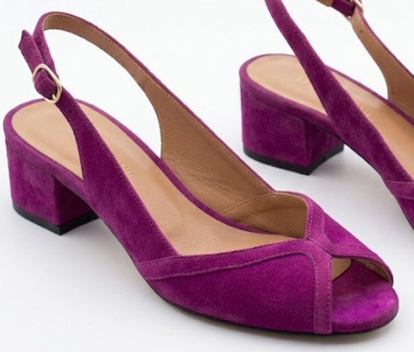 Plus-size Chunky-heeled Peep-toe Slingback High Heels