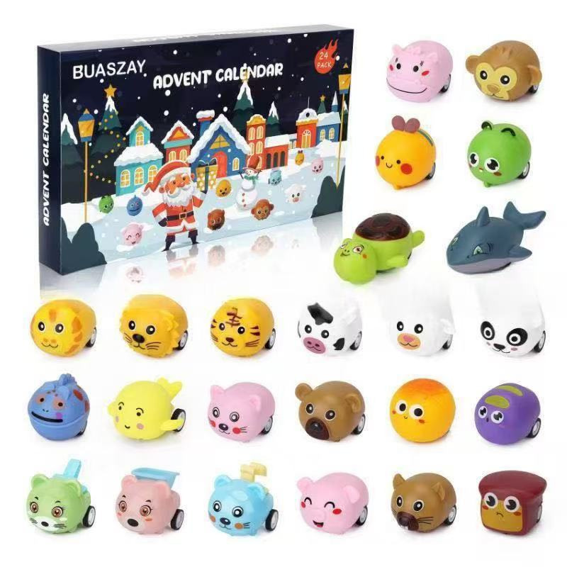 Christmas Countdown Kids Pull-Back Car Toy Advent Calendar Blind Box 3