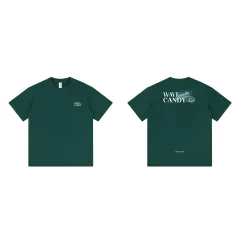 American Retro Wave Printed Heavy Short Sleeve - Dark Green - View 1