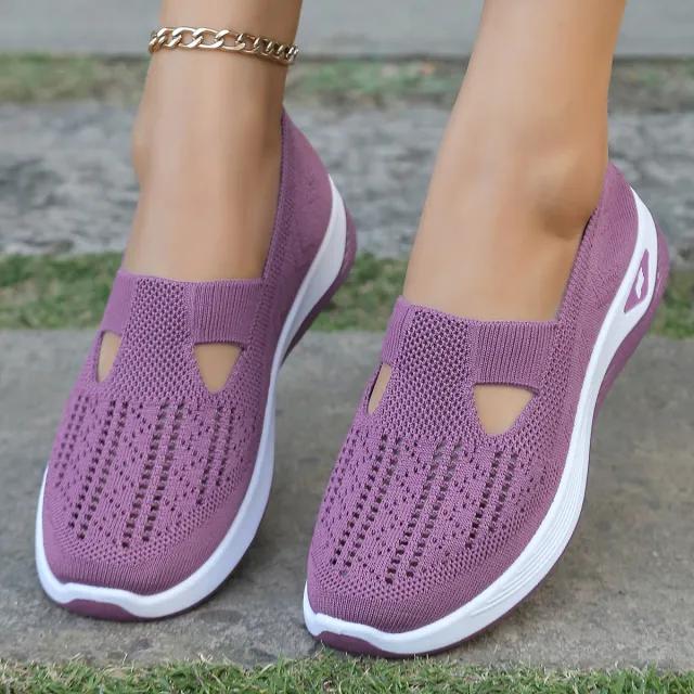 Women's Casual Shoes Soft Bottom Breathable Stylish Mom Shoes Sneaker Purple - Shop at LoveMi
