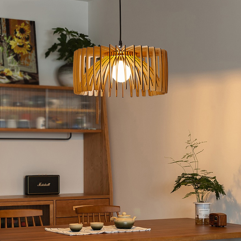 Japanese Creative Minimalist Woodcraft Ceiling Lamp