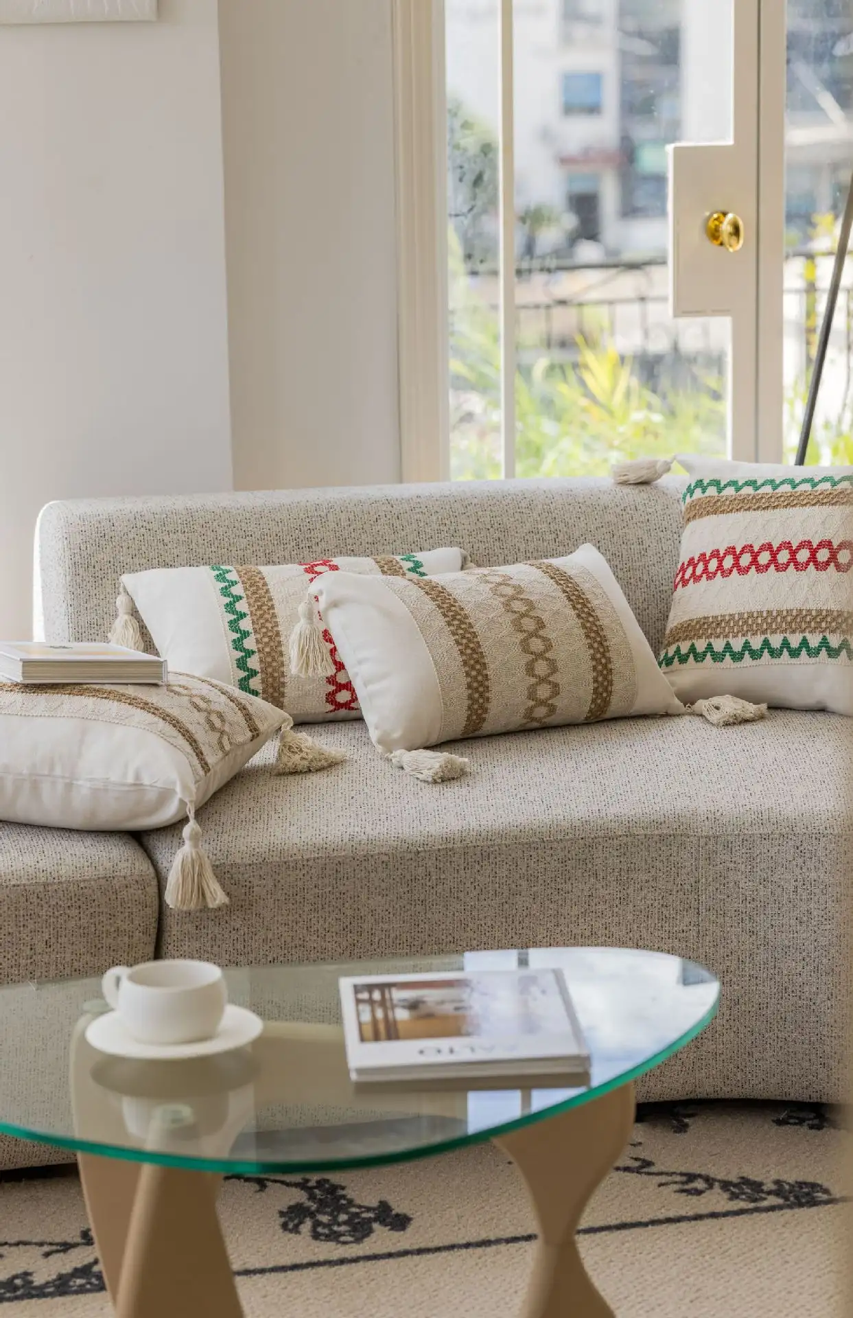 Jacquard Couch Pillow Bed Head Cushion Cover Without Core