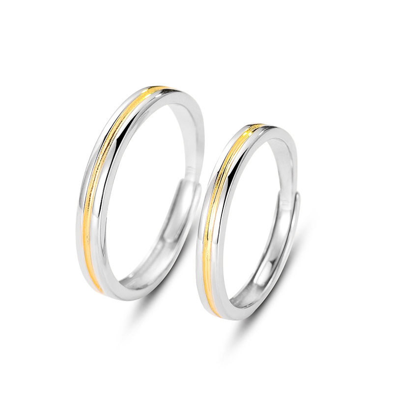 S925 Sterling Silver Couple's Ring Original Simplicity