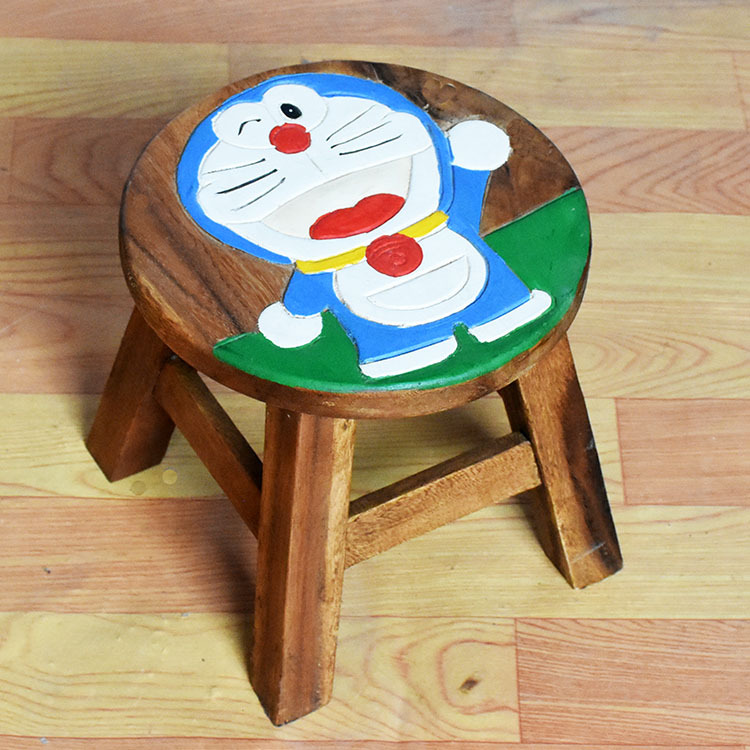 Thai Imported Animal Cartoon Solid Wood Small Bench Hand Carved Children's Stool