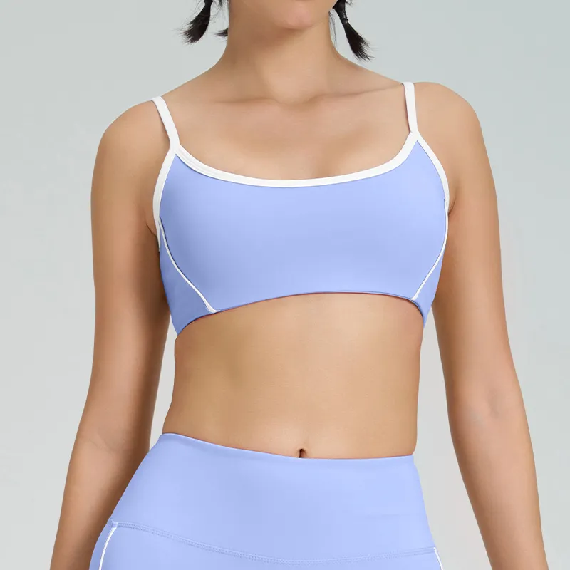 Sports Underwear Spaghetti Strap Tight Shockproof Outdoor Fitness - Blue