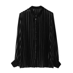 Spring Silk Blended Velvet Shirt - View 1