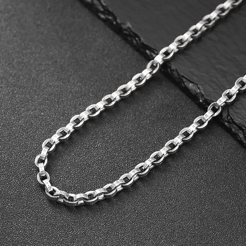S925 Sterling Silver Vintage Six Word Mantra Necklace