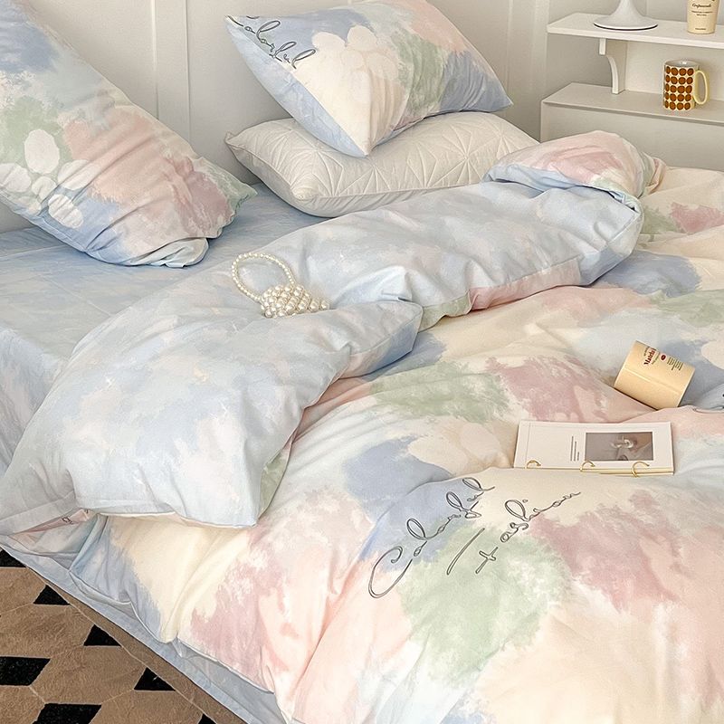 Pastoral Style Fresh Bed Sheet And Duvet Cover Four-Piece Set Washable