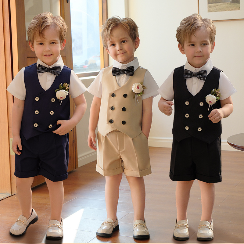 Boys Spring And Summer Short Sleeve Vest Suit - Image 1