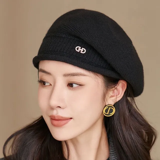 Women's Autumn And Winter Fashionable All match Wool Knitted Hat Black - Shop at LoveMi