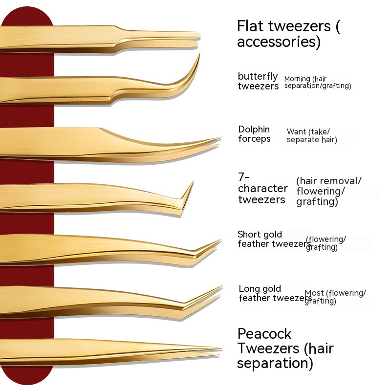 Stainless Steel Grafting Eyelash Aid Tweezers