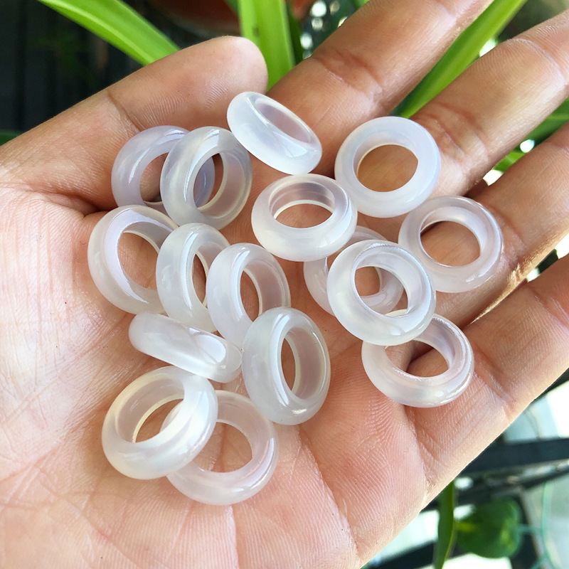 Natural Agate High Ice Chalcedony Ring