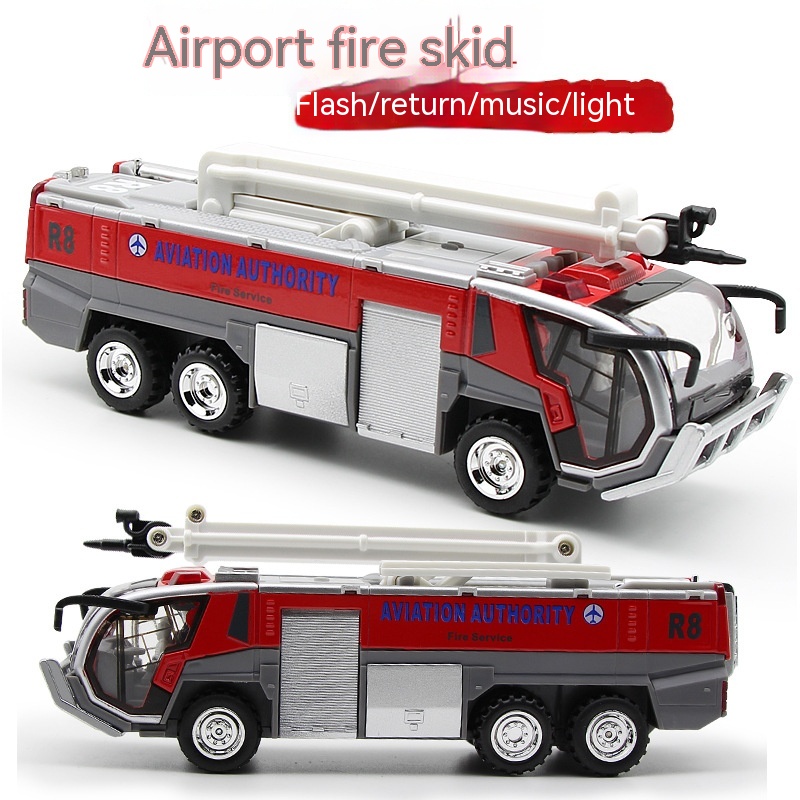 Metal Car Airport Fire Truck Model Children's Toy