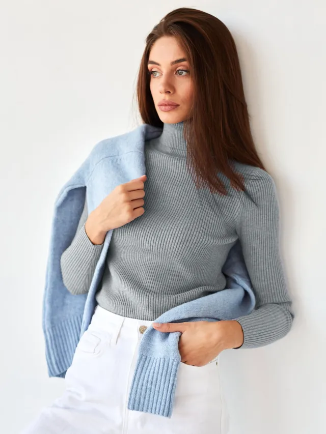 Turtleneck Sweaters Bottoming Shirt European And American Gray - Shop at LoveMi