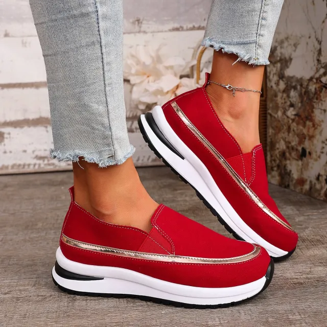 Autumn And Winter New Platform Soft Leather Soft Bottom Women's Shoes Red - Shop at LoveMi