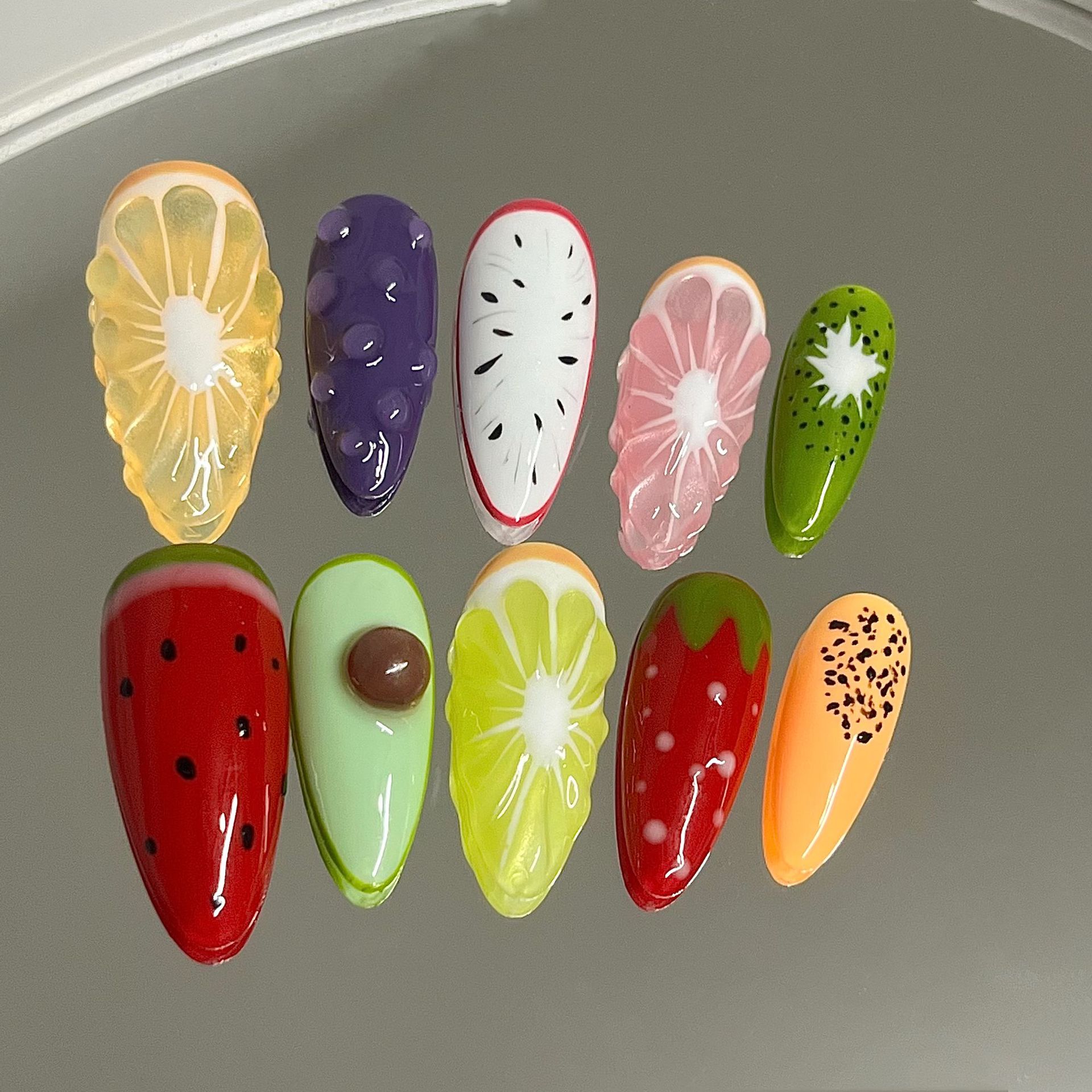 Cute Cartoon Removable Nail Stickers Featuring Lemons