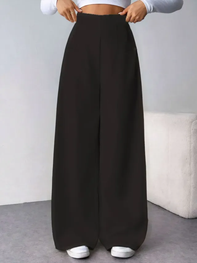 American style Casual Suit With Wide leg Pants Black - Shop at LoveMi