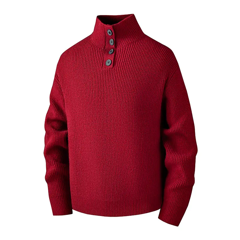 Men's Turtleneck Loose Solid-Color Knitted Pullover Bottoming