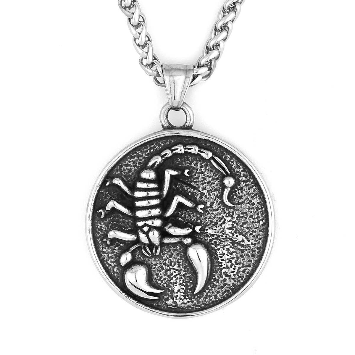 Scorpion Round Pendant Men's Animal Fashion Vintage Necklace