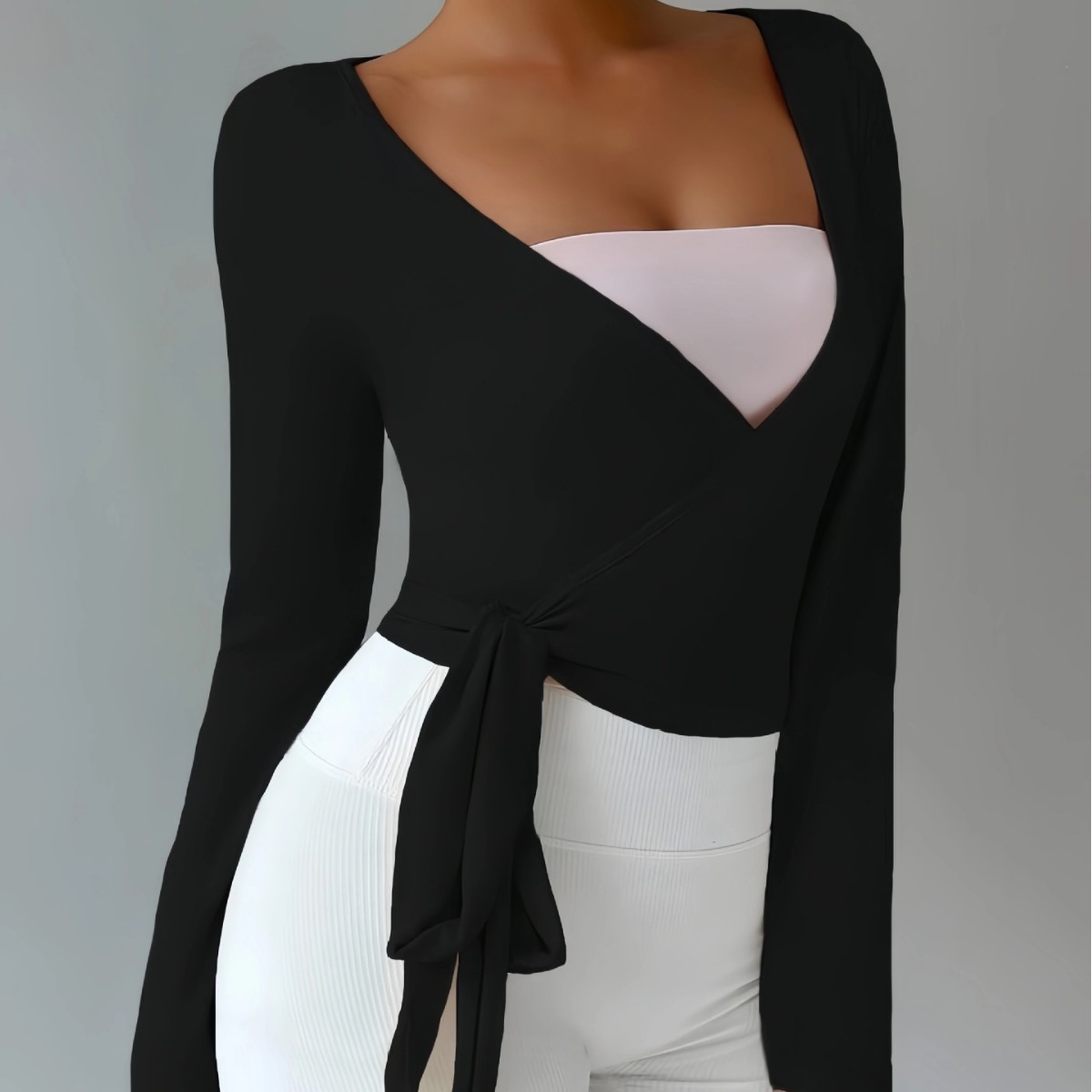 Sun-protective Top With Tie-cord Lightweight Jacket