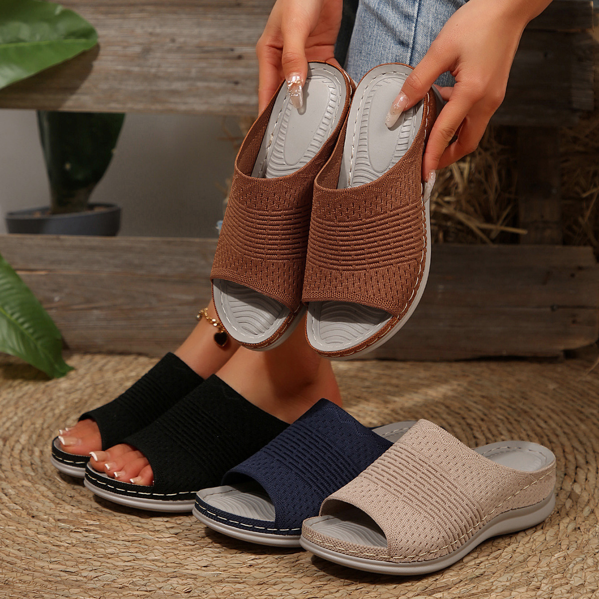 Breathable European And American-style Wedge Sandals, Plus Size