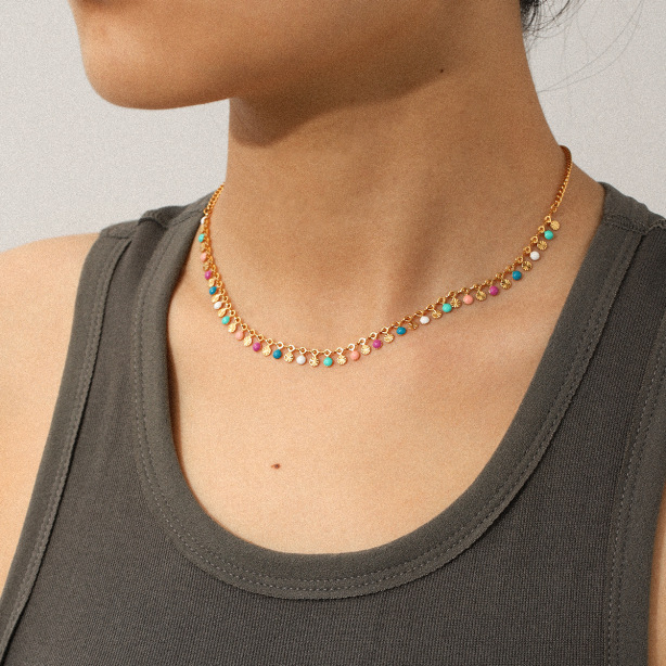 Colorful Oil Stainless Steel Necklace
