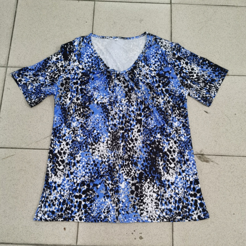 Title 9, Leopard Print Short Sleeve V-neck Top T-shirt W...