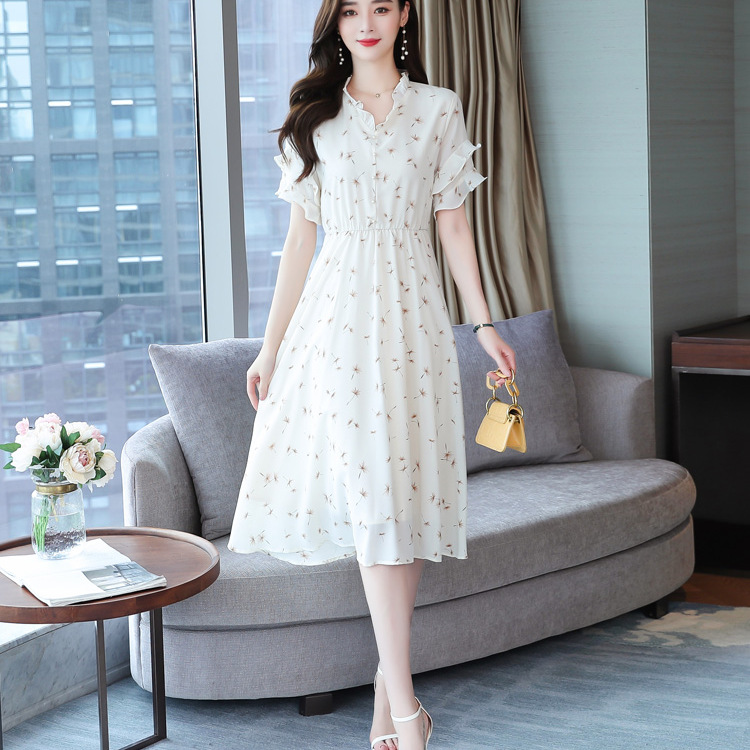 Floral Chiffon A-Line Dress, picture 4 of 8