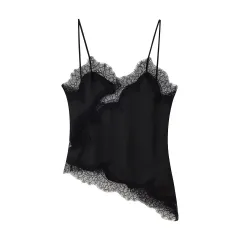 European And American Style Women's Fashion All-match Lace Top - Black Top - View 1