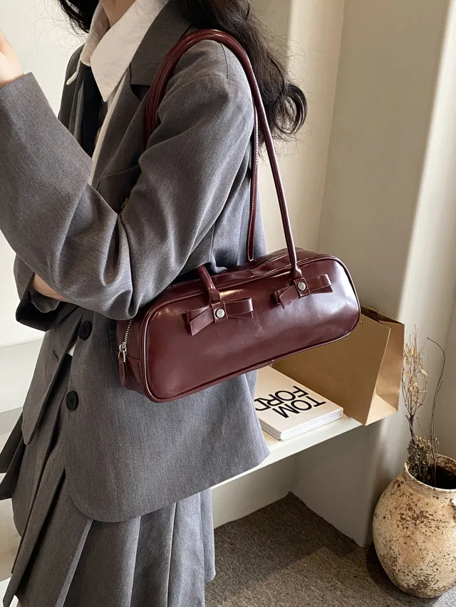 High Sense Fashionable Minority Design Underarm Portable Shoulder Bag Red - Shop at LoveMi