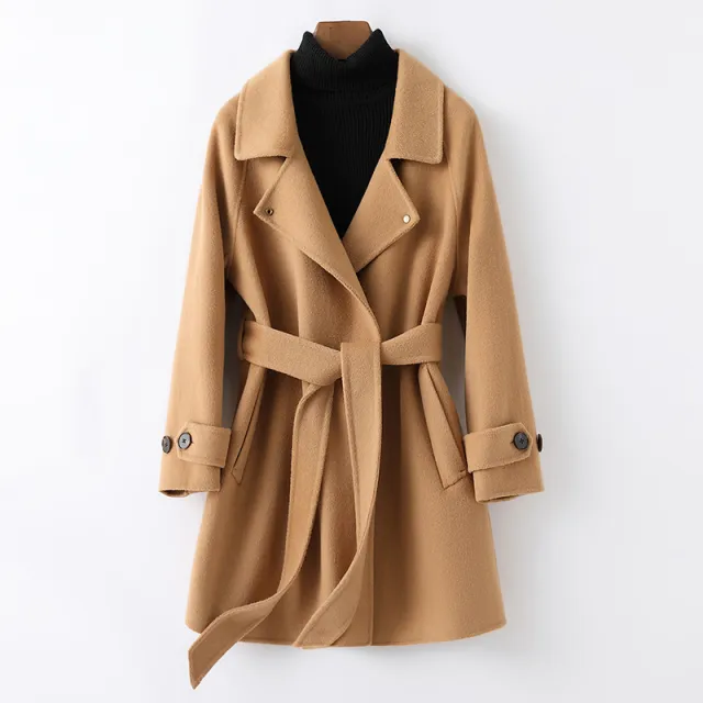 Fashion Personality Reversible Cashmere Coat Women Camel - Shop at LoveMi