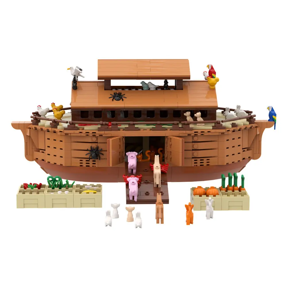 Noahs Ark Building Blocks Compatible With LEGO-style Pieces Boat House Toy Collectible Display Piece