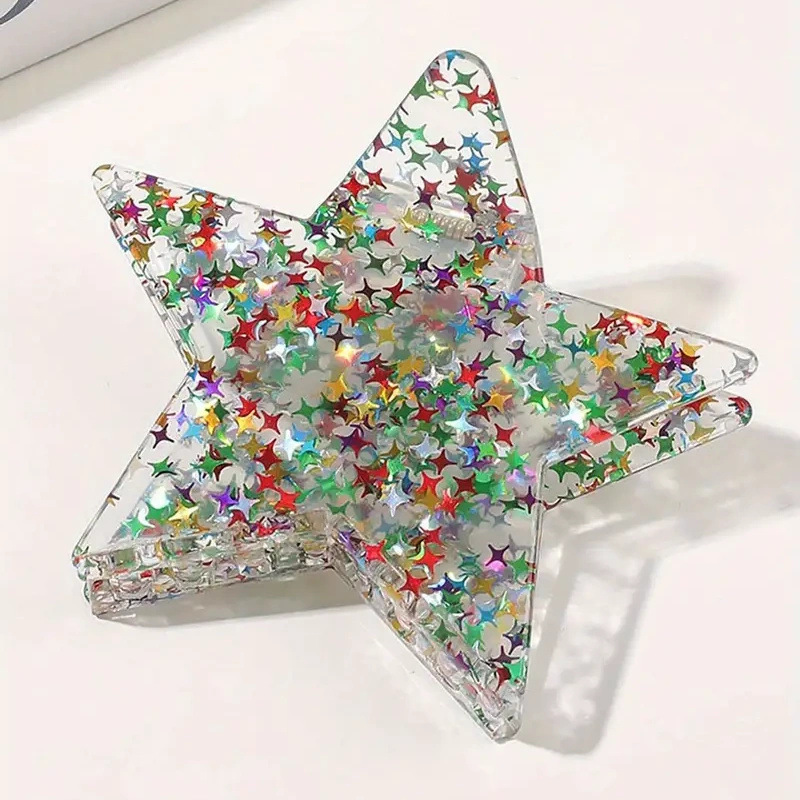 Title 4, Sequined Five-pointed Star Ponytail Clip Candy ...