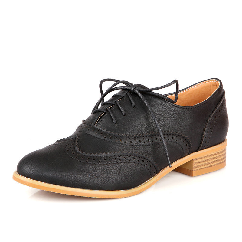 Synthetic Leather Oxford Flats, picture 2 of 7