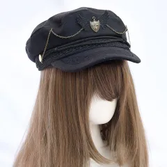Autumn And Winter Berets Spring New Lolita Army Lolita Design Minority Simple Black Hat Female Spring - Black - View 1