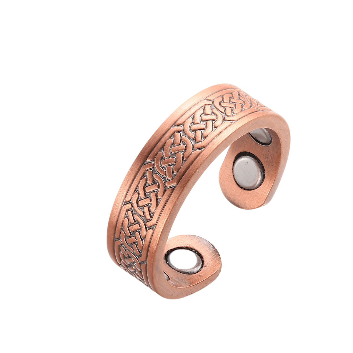 Copper Four-Magnet Open Ring