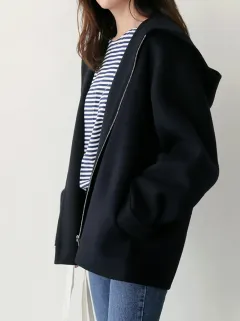 Autumn And Winter Korean Style Hooded Woolen Coat Women - Black - View 1